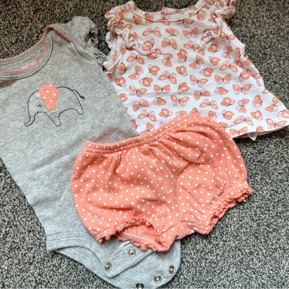Adorable Elephant and Bow Print Kids Outfit Set